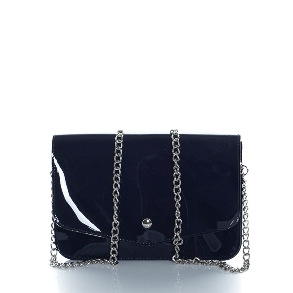 Дамска чанта от естествена кожа модел Lolly blue lak